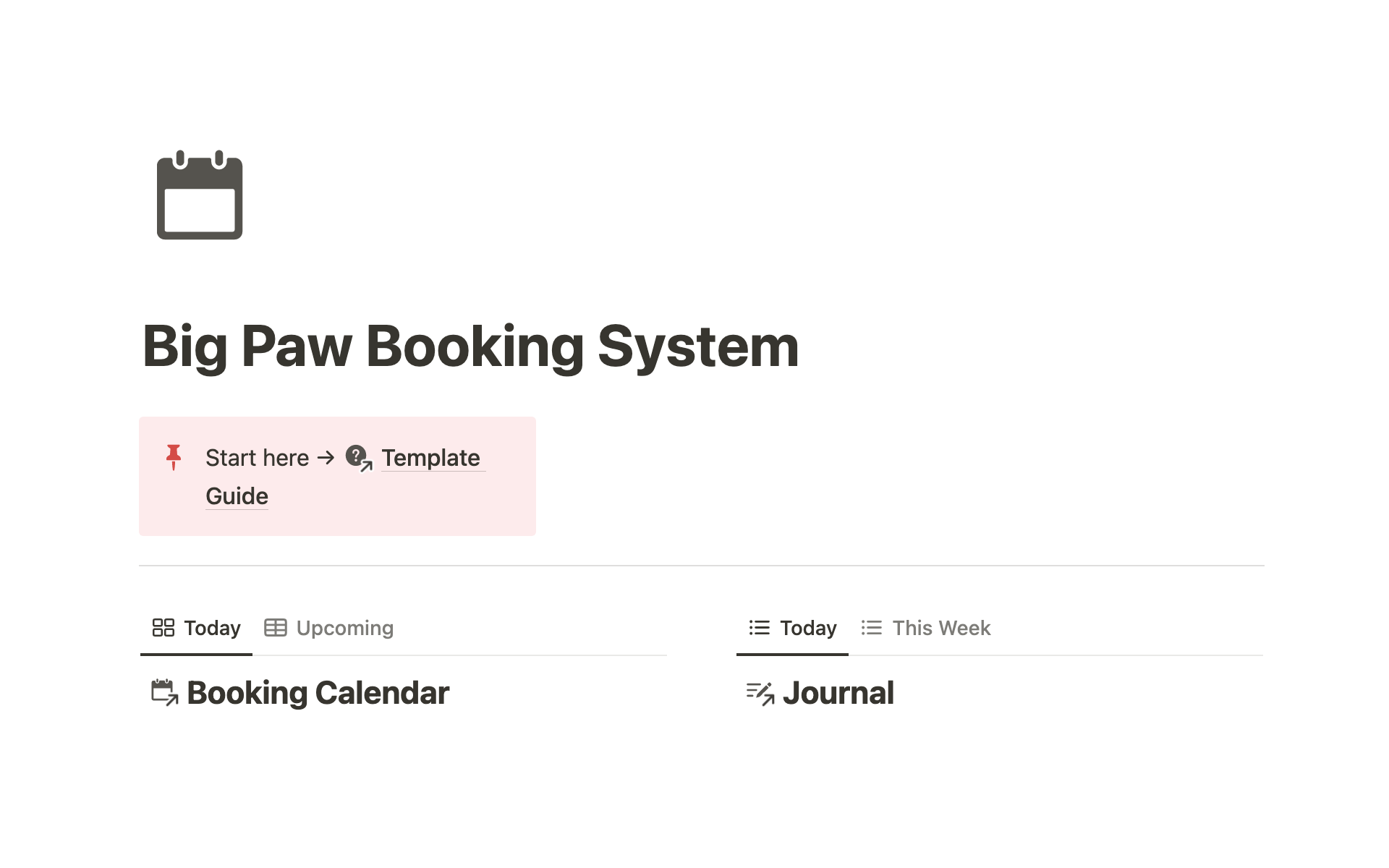 A template preview for Big Paw Guestbook & Booking System